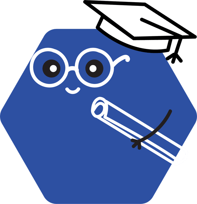 Blue hexagon character